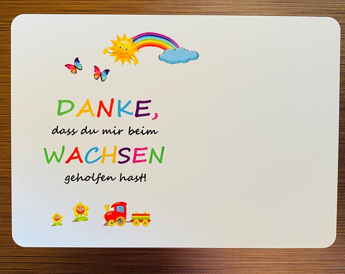 4 Holz Blumenstecker Mit Dankesspruch - Abschiedsgeschenk Für Erzieher