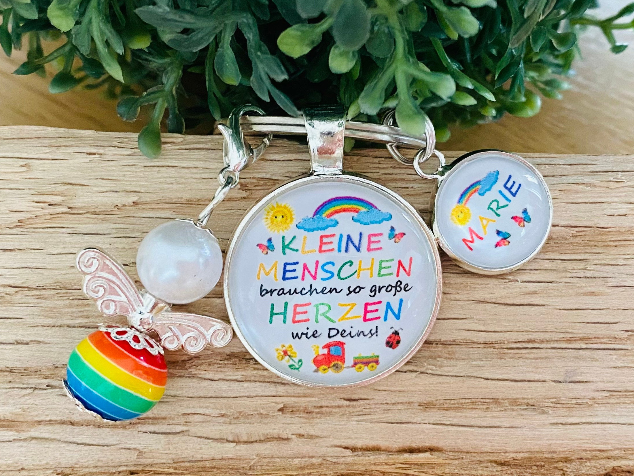 Abschiedsgeschenk Erzieherin - 2x Schlüsselanhänger Mit Perlenengel