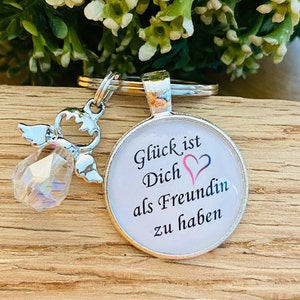 Freundin Geschenk Glück ist Dich als Freundin zu haben. Beste Freundin Geburtstag Schutzengel Schlüsselanhänger Engel Charm Cabochon Spruch