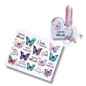 RUB ons Sticker Sprüche, DIN A4, Schmetterlinge, Blumen, Sommer,  randlose Rubons Sticker, Tischdeko, Rubon Aufkleber