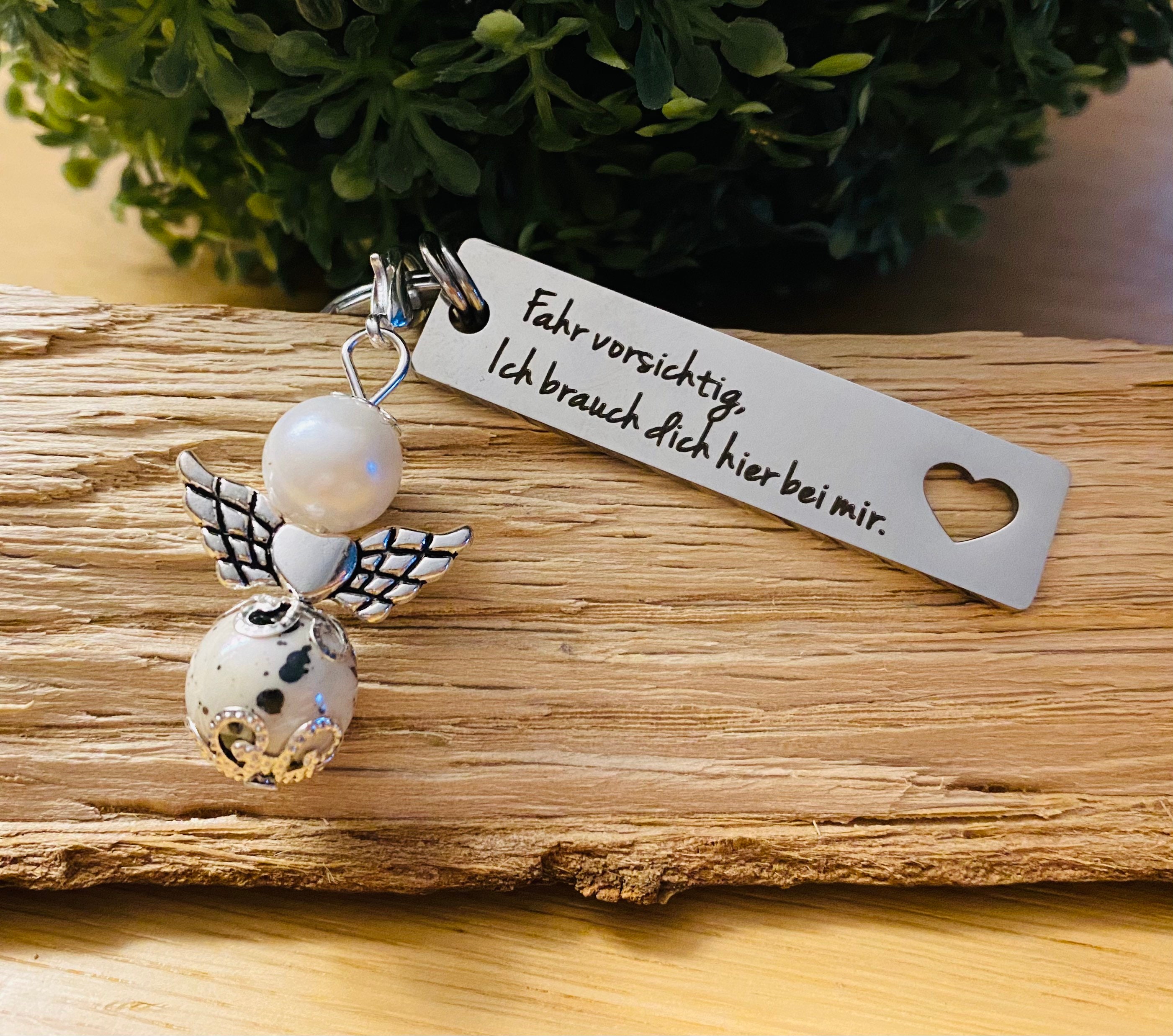 Cadimus Schutzengel Schlüsselanhänger - Auto Glücksbringer Mit "Fahre Vorsichtig" Gravur