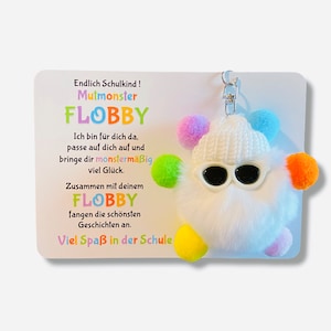 Mutmonster FLOBBY, school enrollment gift, lucky charm, encouragement, card, school bag, learning aid, pendant pencil case or satchel