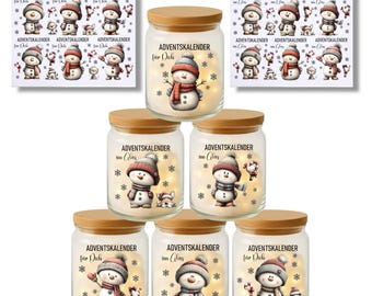 RUB-On-Sticker - Advent Calendar for You - Advent Calendar in a Jar, Storage Jar, Sayings, Gift, Christmas