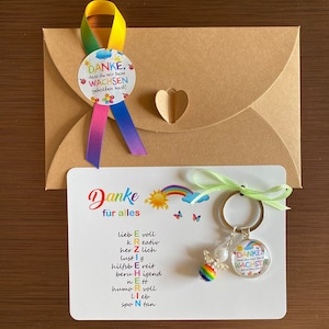 Danke, dass du mir beim wachsen geholfen hast Geschenk Erzieherin Kita Kindergarten Abschied Tagesmutter Geschenkset Karte Spruch