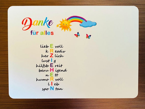 Danke für alles... Karte Abschied Erzieherin Kindergarten Kita Etsy.de