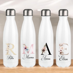 Personalisierte Isolierflasche mit Anfangsbuchstabe und Name, 350/500/750 ml, Edelstahl