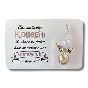 Guardian angel key ring colleague gift farewell card pearl angel angel