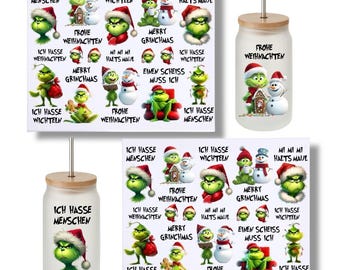 Rub-on stickers, DIN A4, I hate Christmas, I hate people, borderless rub-on stickers