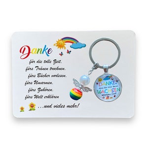 Danke, dass du mir beim Wachsen geholfen hast Geschenk Karte Abschied Erzieherin Kindergarten Tagesmutter Kita Schlüsselanhänger