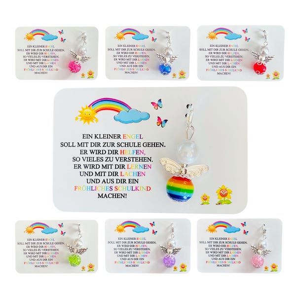 Schoolchild 2026 Guardian Angel Gift First Day of School School Cone Encouragement Lucky Charm Card Saying School Cone Candy Cone First Day of School