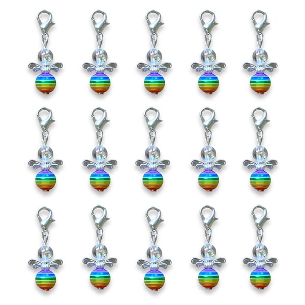 Perlenengel (klein) Regenbogenfarben Schutzengel Charm Gastgeschenk Engel