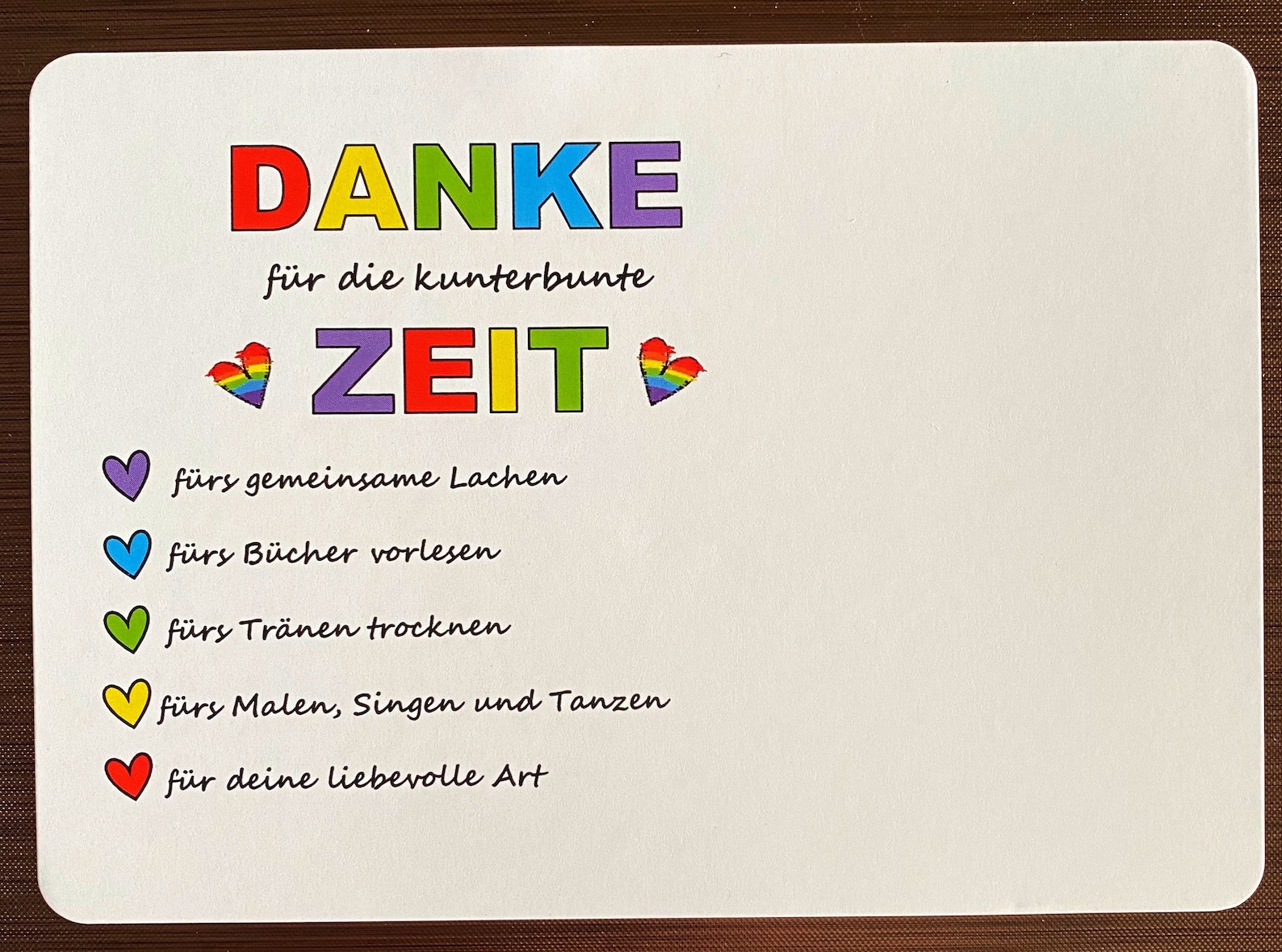 DANKE für die kunterbunte Zeit Karte A6 Abschied Erzieherin Etsy