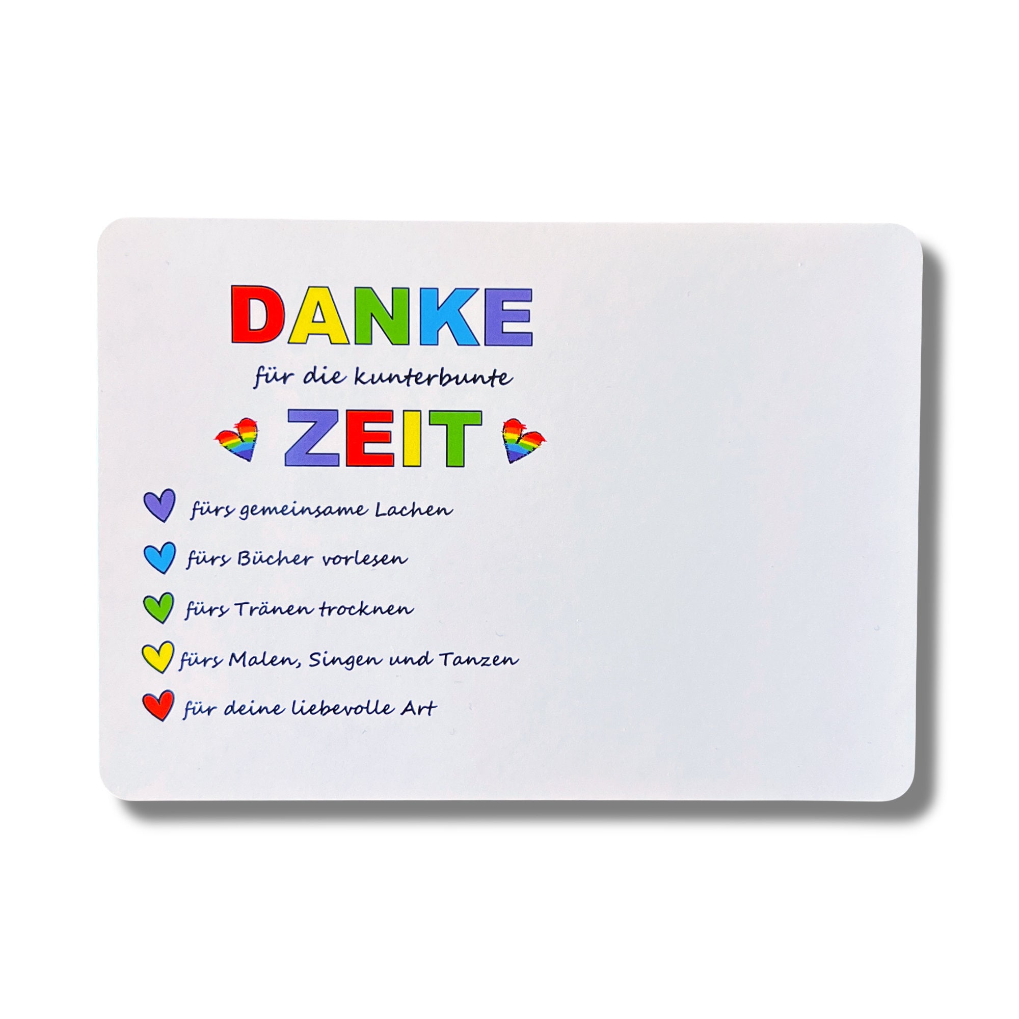 DANKE für die kunterbunte Zeit Karte A6 Abschied Erzieherin Kita
