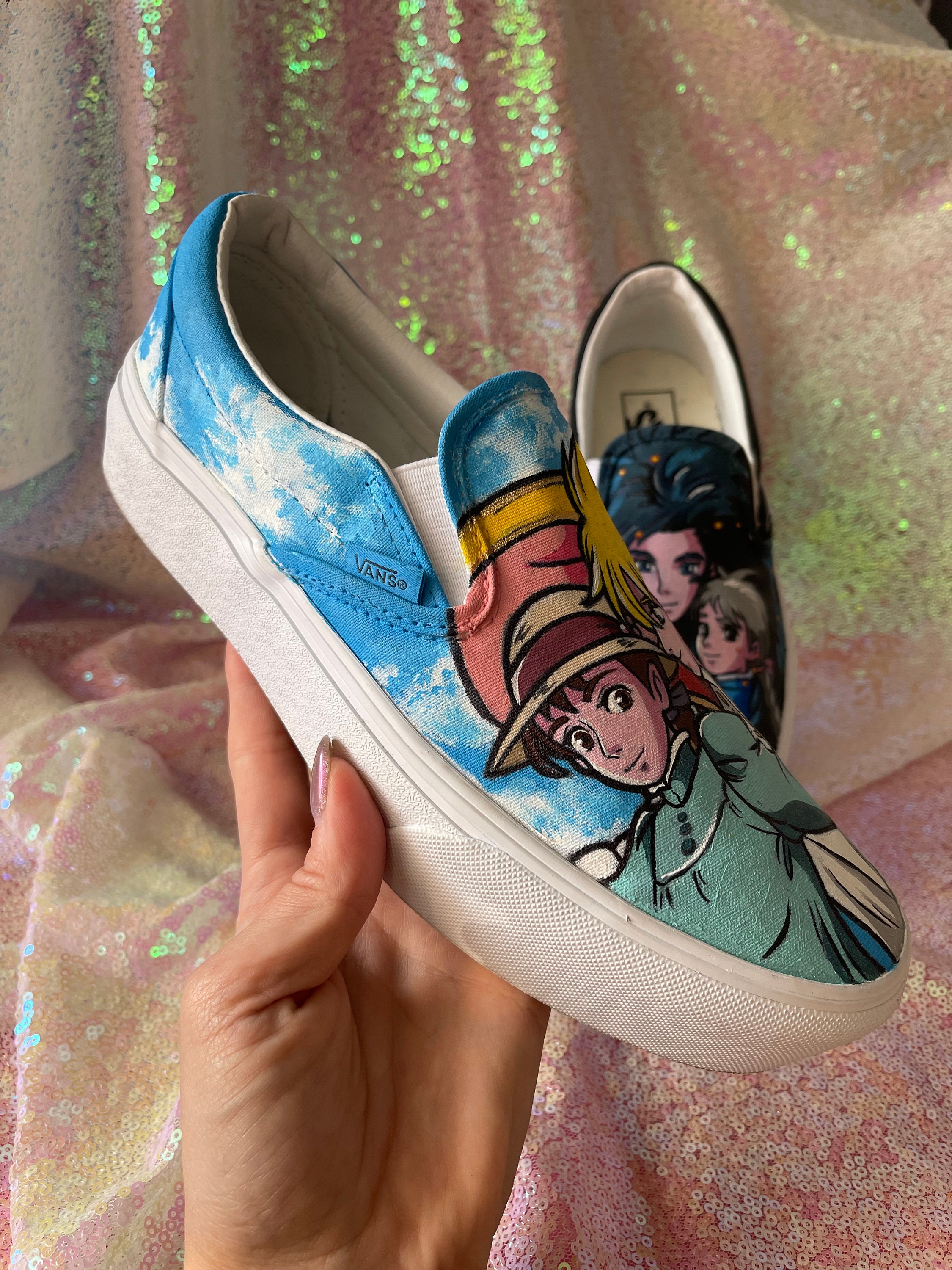 Hand-painted Vans Classics Slip-on Well-known Anime Shoes - Etsy display picture 1