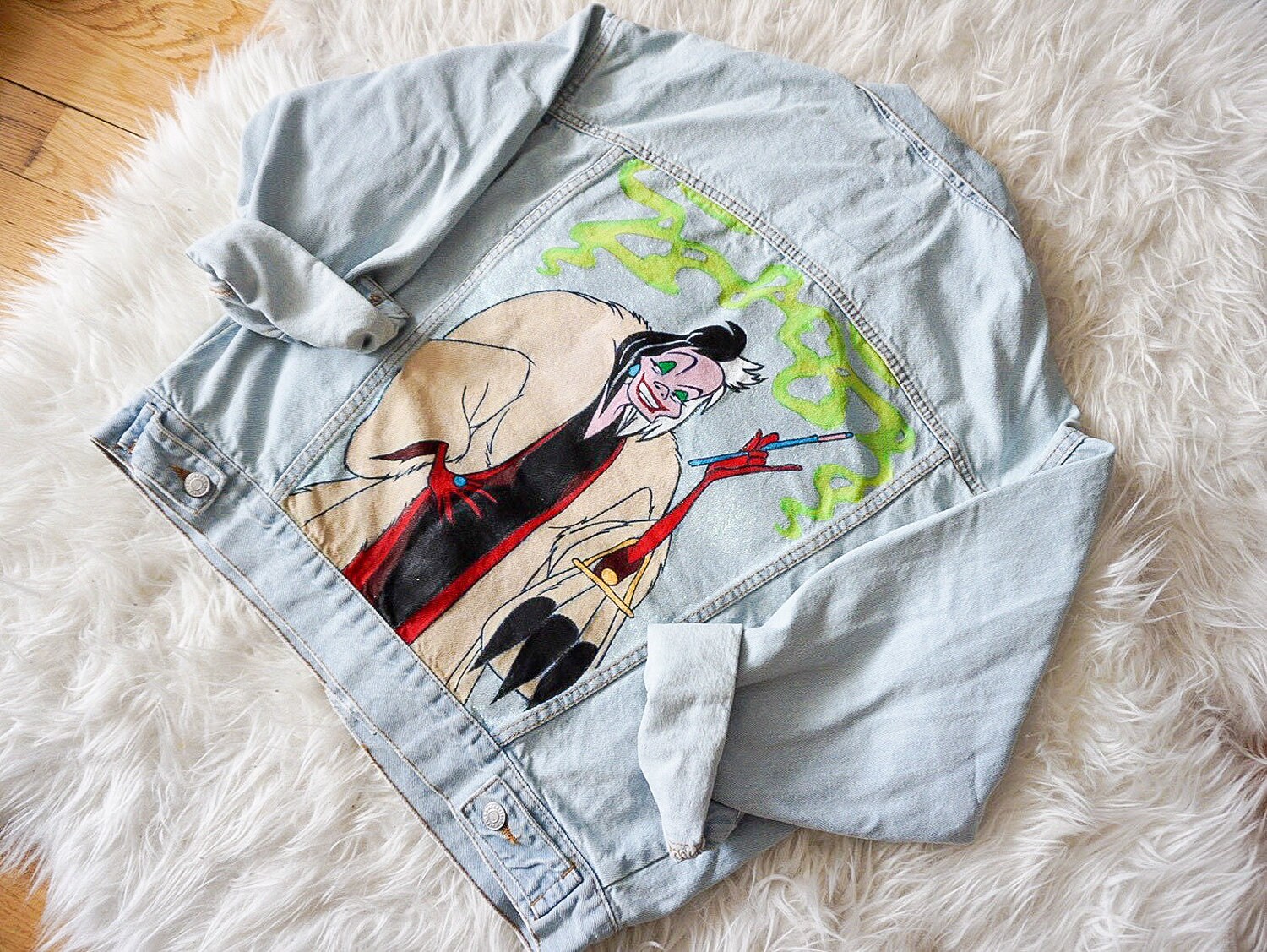 Cruella De Vil (101 Dalmatians) Handmade Painted Oversize Vintage