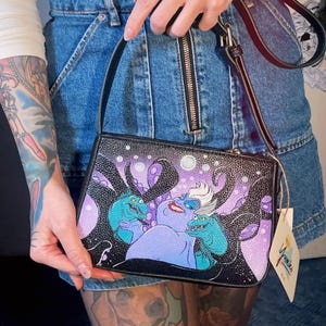Ursula The Little Mermaid hand painted vegan leather bag