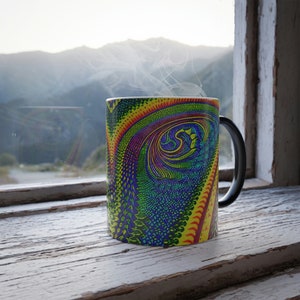 Psychedelic Color Changing Coffee Mug, 11 oz