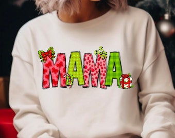 MaMA CHRiSTMAS DOODLe Sublimation PNG, Instant Download, Christmas design