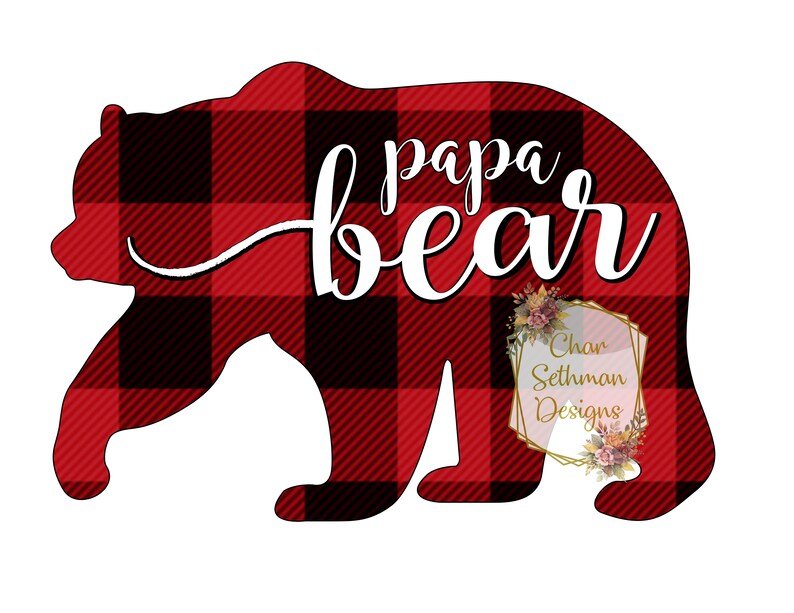 Papa Bear Buffalo Plaid Sublimation PNG Instant Download - Etsy