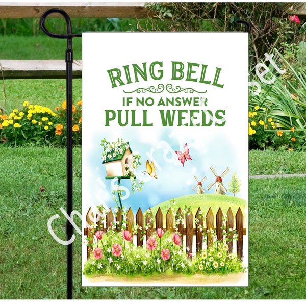 If No ANSWeR PuLL WeEDS PNG GaRDEN FLaG DeSIGN, Instant Download, Sublimation Designs