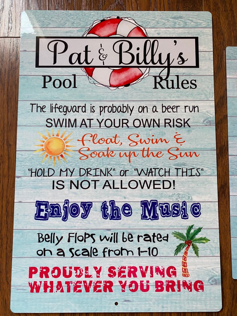 Pool Rules on a beer run GARDEN FLAG Etsy