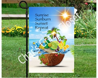 SuNRISE SuNBURN SuNSET PNG GaRDEN FLaG, Instant Download,  Sublimation Designs