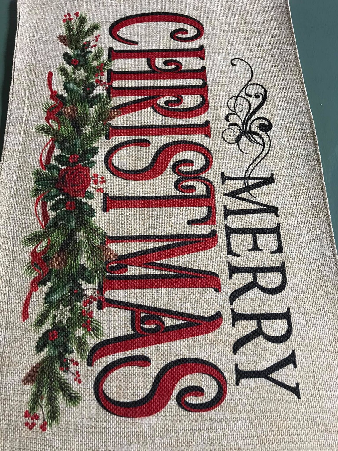 Merry Christmas Floral Swag INSTANT DOWNLOAD Sublimation PNG Etsy