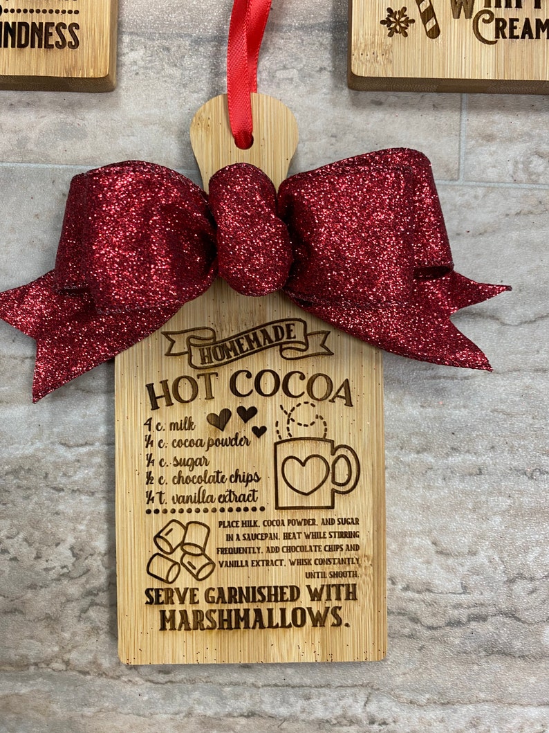 Mini Wooden CUTTING BOARD Christmas ORNAMENTS Engraved Etsy