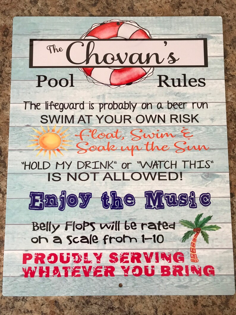 Pool Rules on a beer run GARDEN FLAG Etsy