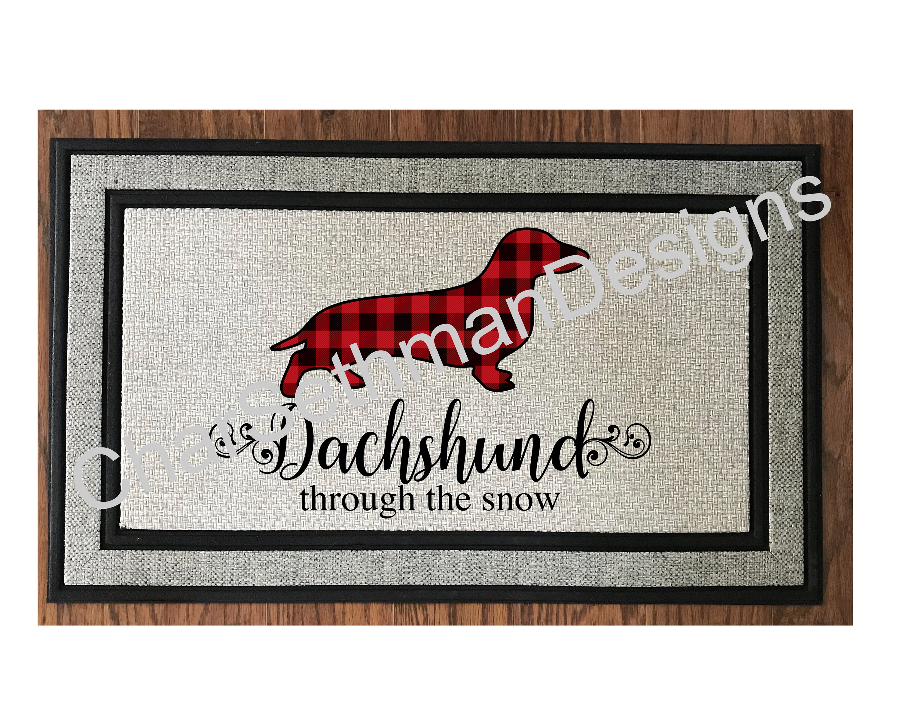 Dachshund Snow Merry Christmas Doormat - Pet Welcome Mats