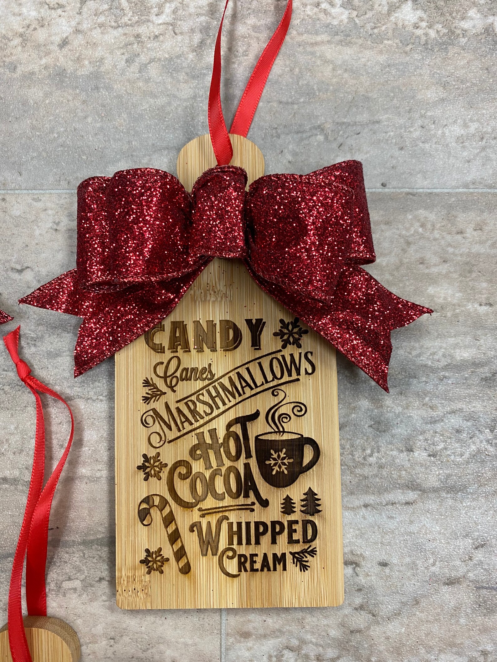 Mini Wooden CUTTING BOARD Engraved Christmas ORNAMENT Tiered Etsy