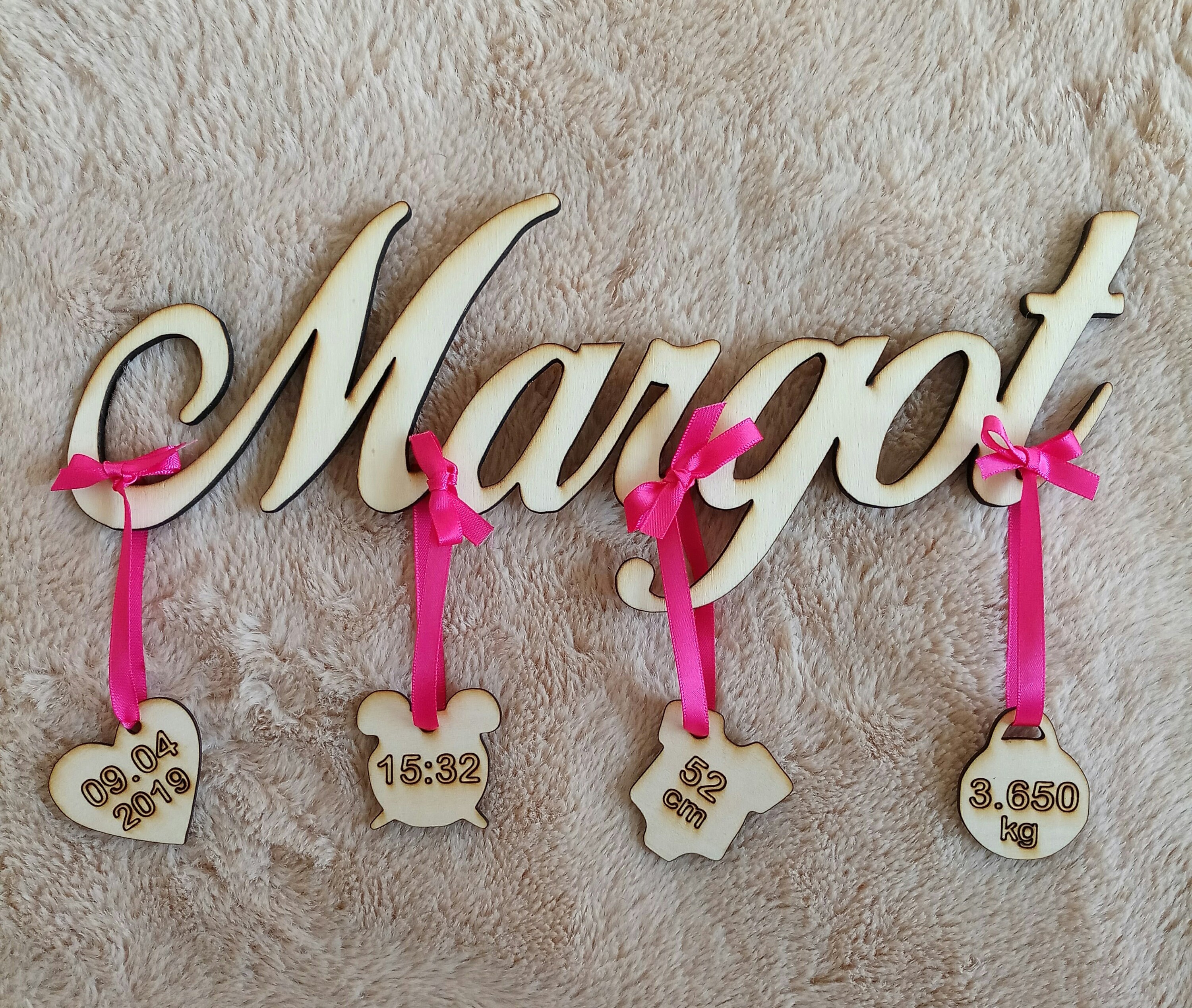 Prénoms de Naissance en Bois Personnalisée/Chambre d'enfant et Cadeau Naissance - Unique Personnalis