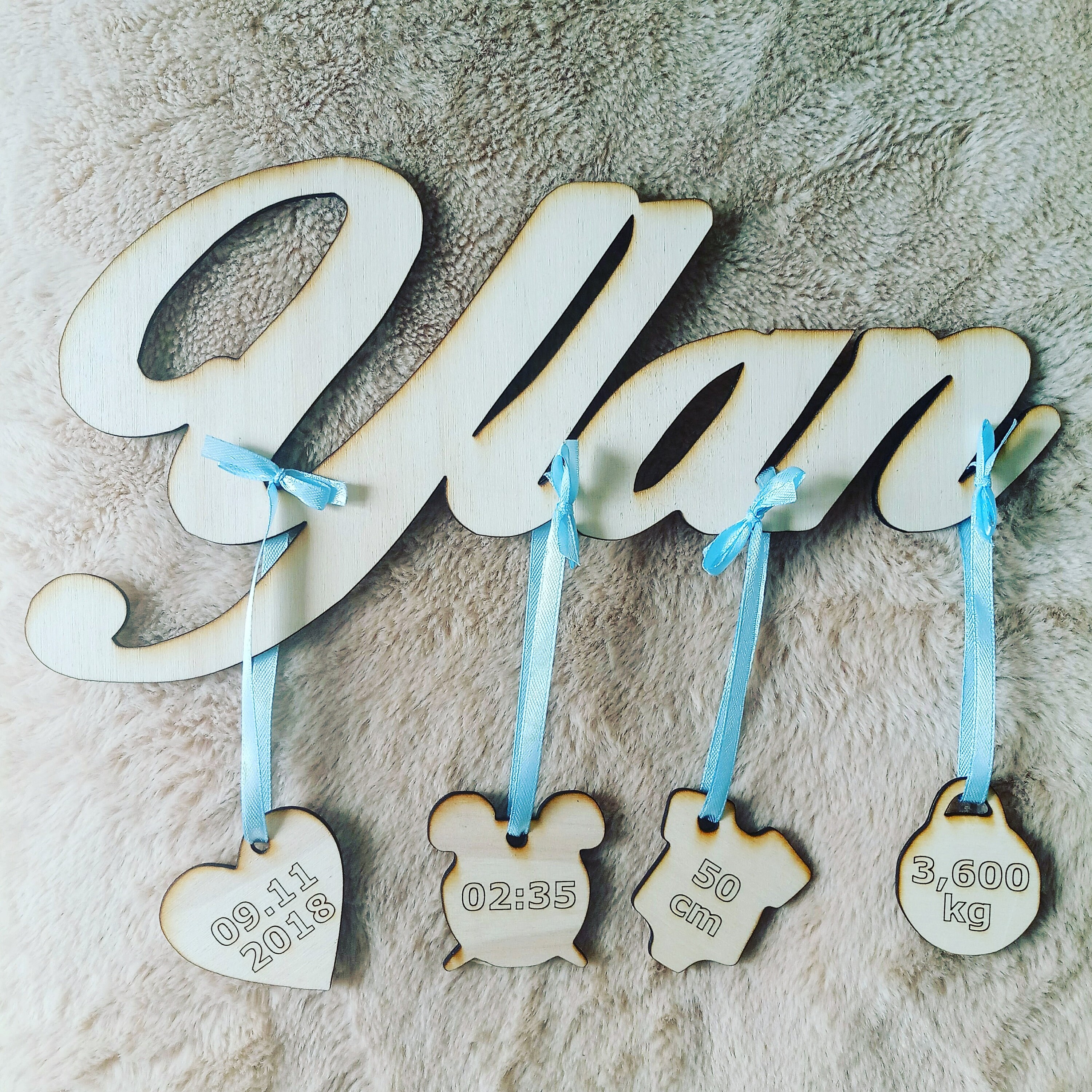 Prénoms de Naissance en Bois Personnalisée/Chambre d'enfant et Cadeau Naissance - Unique Personnalis