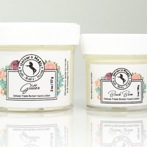 VEGAN VERSION - Deluxe triple butter hand lotion -  handcrafted with quality ingredients -  you select scent over 150 to choose from
