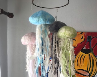 Wool felted jellyfish