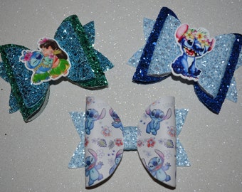 Stitch Dog Glitter Bows