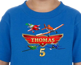 Aangepast Disney Planes verjaardagsshirt, Fire and Rescue Party-T-shirt