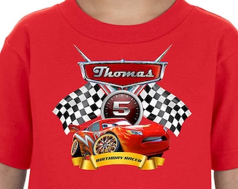 Cars Birthday T-Shirt: Personalized Birthday Racer Tee
