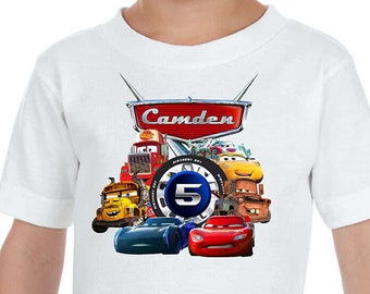 Cars Birthday Shirt: Lightning McQueen, Custom Name Tee