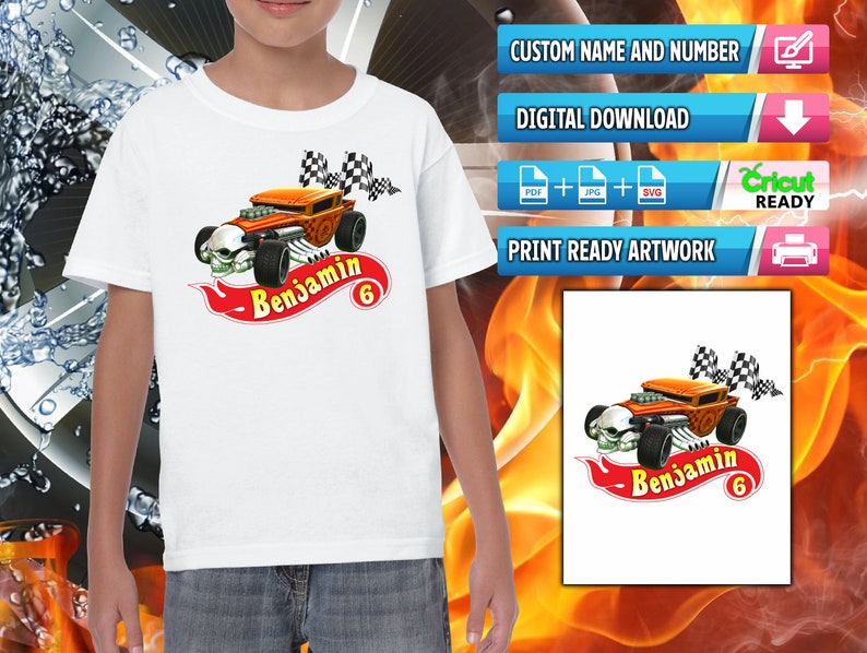 Download Unisex Kids Clothing Hot Wheels Svg Hot Wheels Shirt Hot Wheels Bone Shaker Party Shirt Ready To Print Digital File Works With Cricut Personalized Gifts Tops Tees