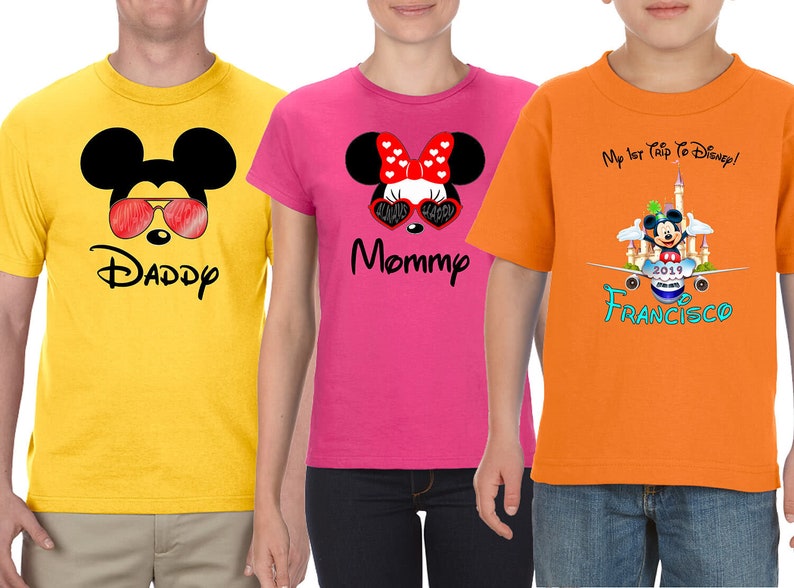 Custom names and text 1st Trip To Disney Disney Family Shirt Mickey Mouse Ears Disney World Trip