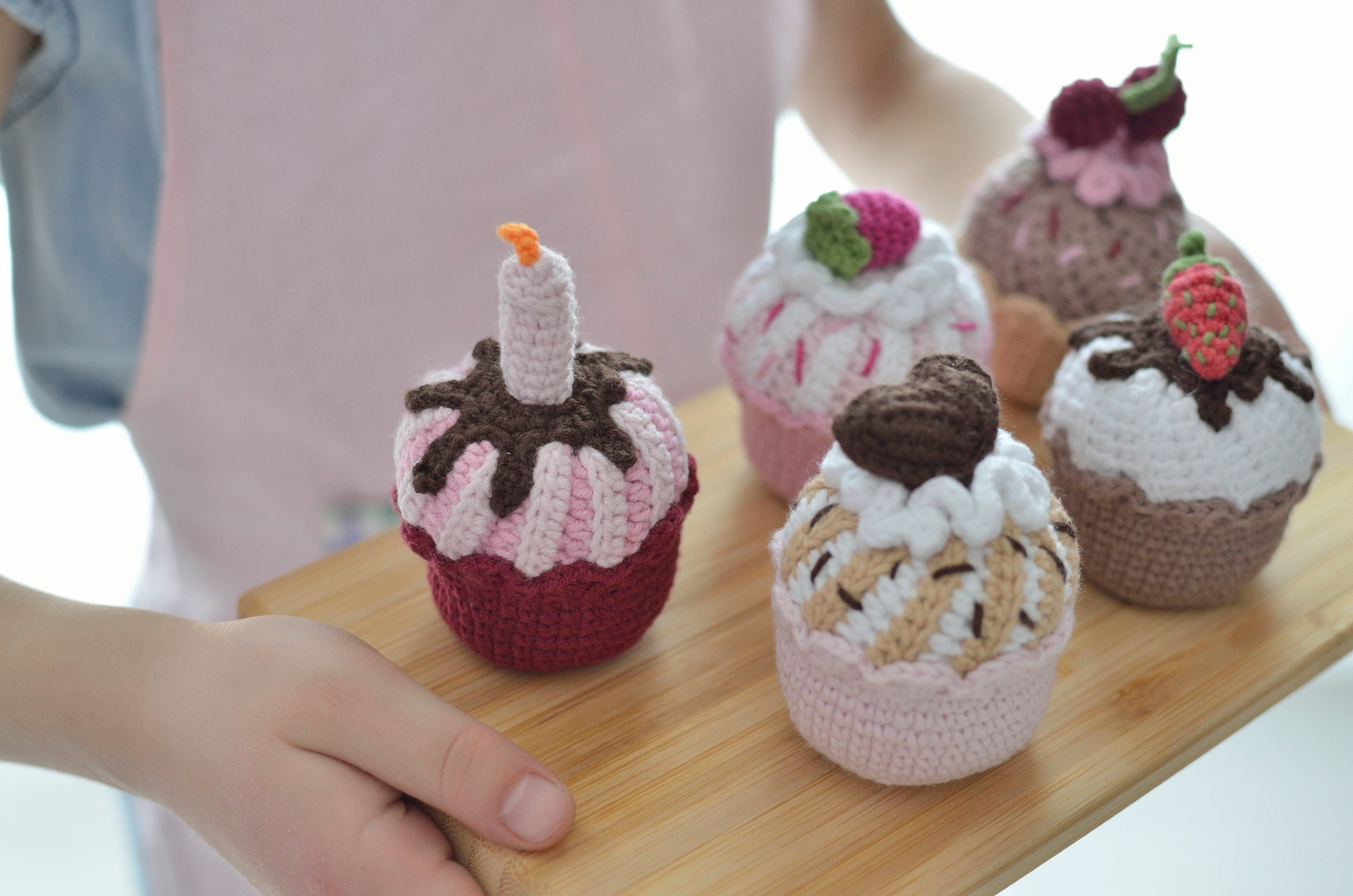 Toy cupcakes pretend play food set toy cupcakes stuffed toy Etsy