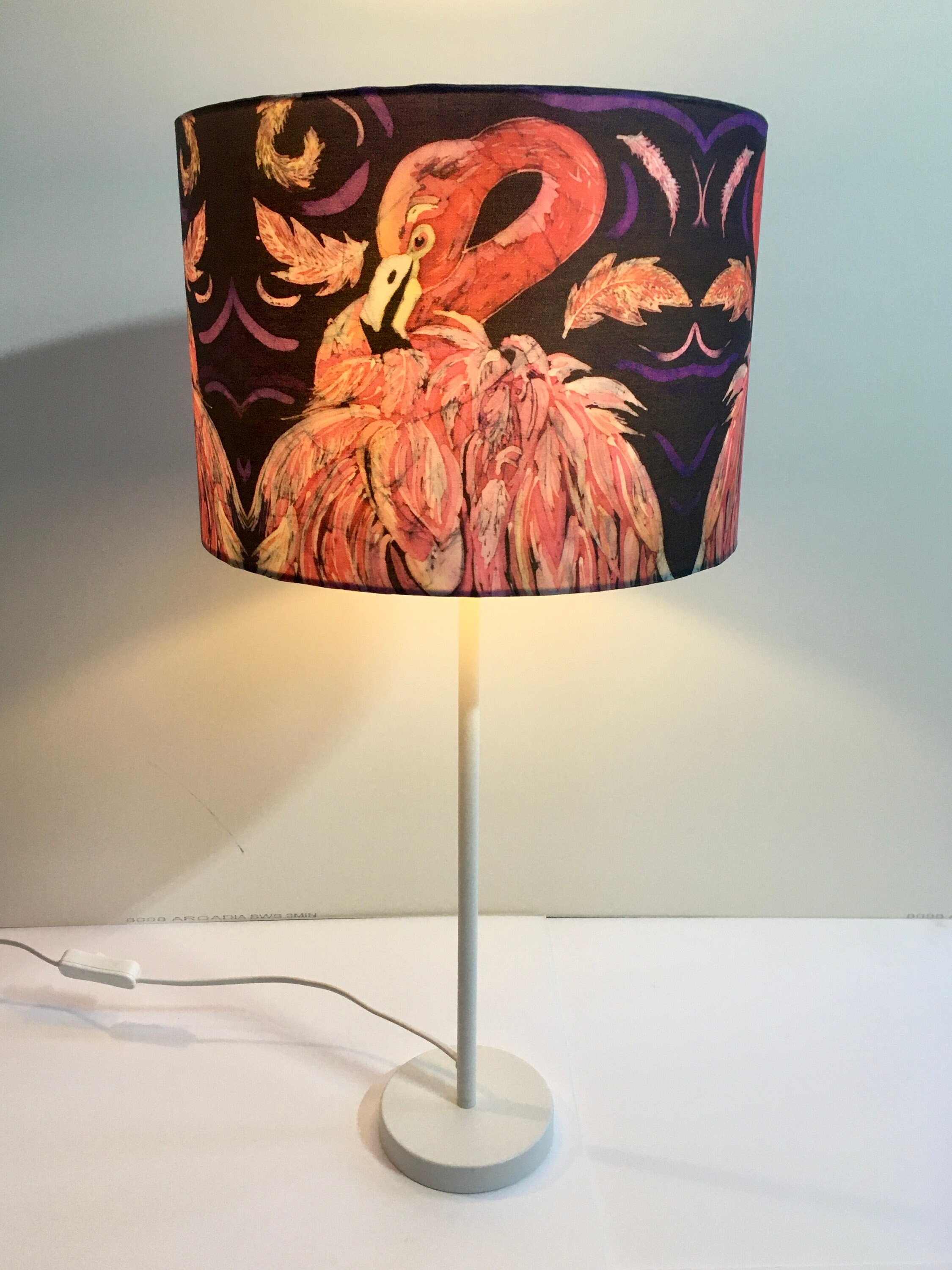 Pearl gold flamingo table lamp with feathered shade deals