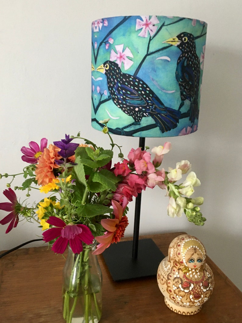 SOMBRA DE LÁMPARA STARLINGS. Tambor. diseño batik. Disponible | Etsy