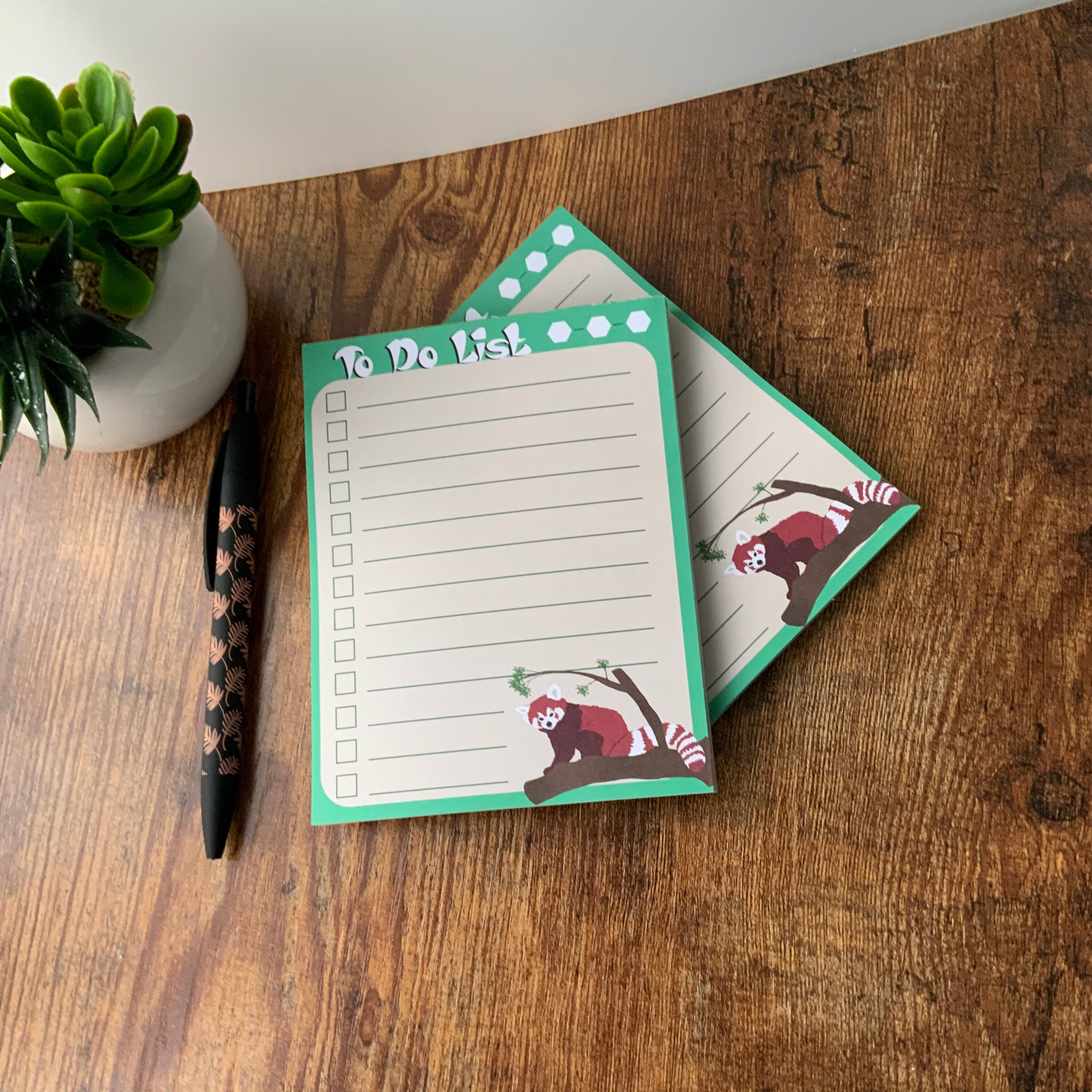 To do list red panda notitieblok