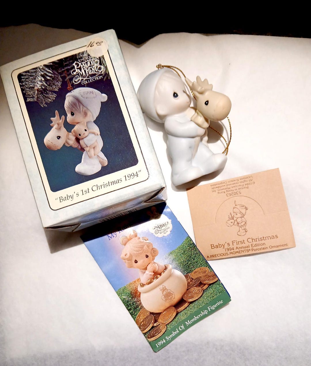 Precious Moments 1994 Figurine Ornament "baby's 1st Christmas 1994 ...