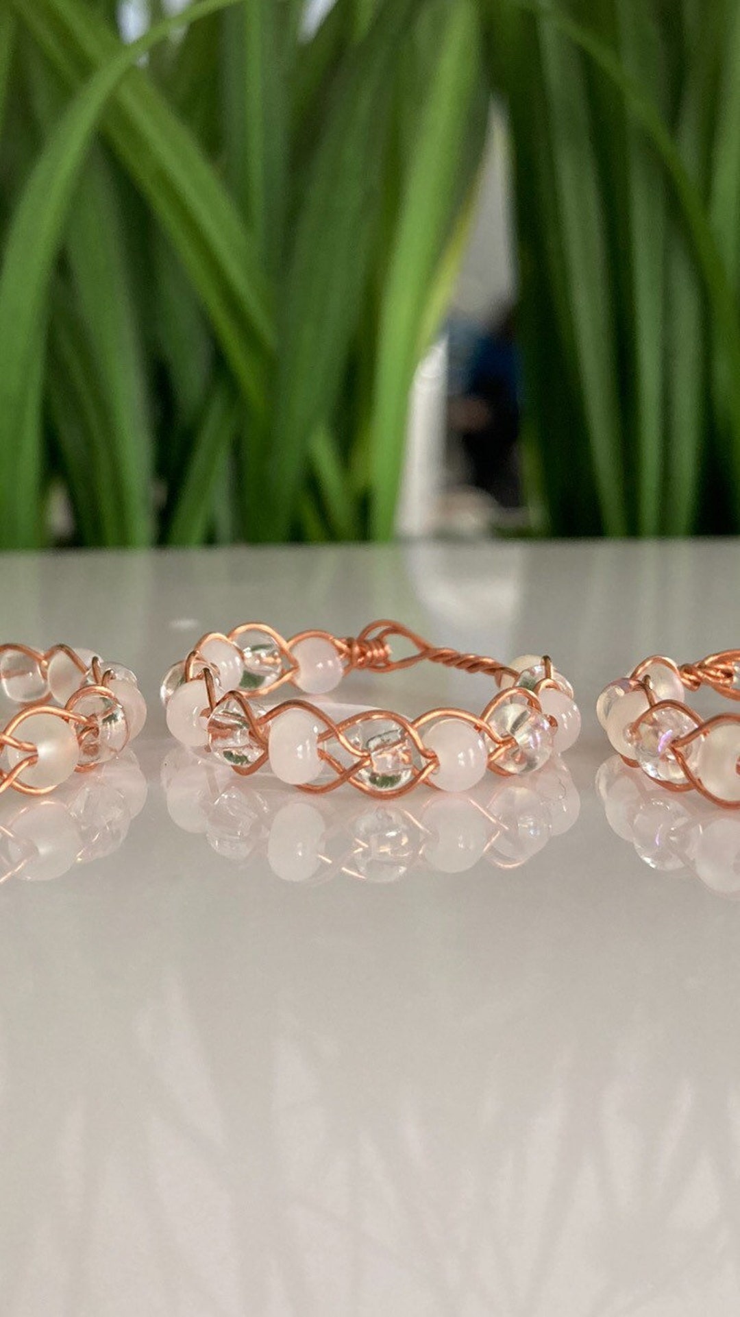 Braided Seed Bead Wire Ring, 4 Strand Braided Bead Ring, Custom Color