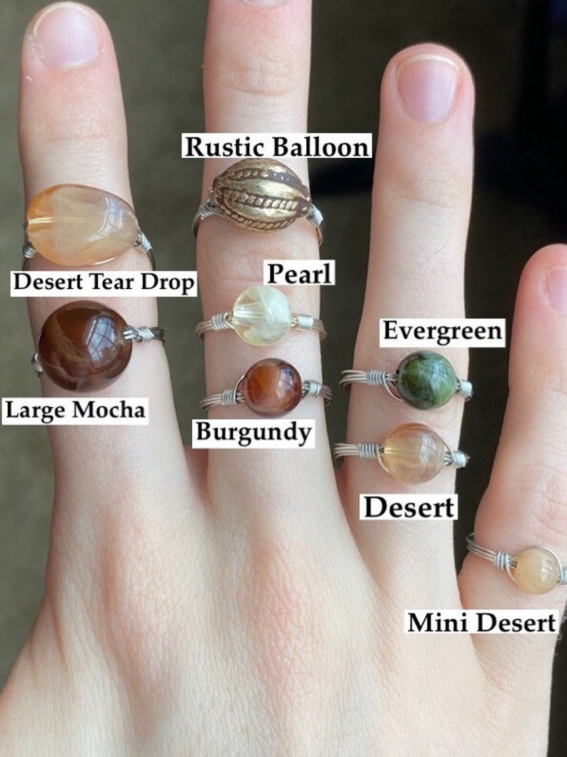 Upcycled Antique Bead Rings Recycled Glass Wire Rings Unique - Etsy