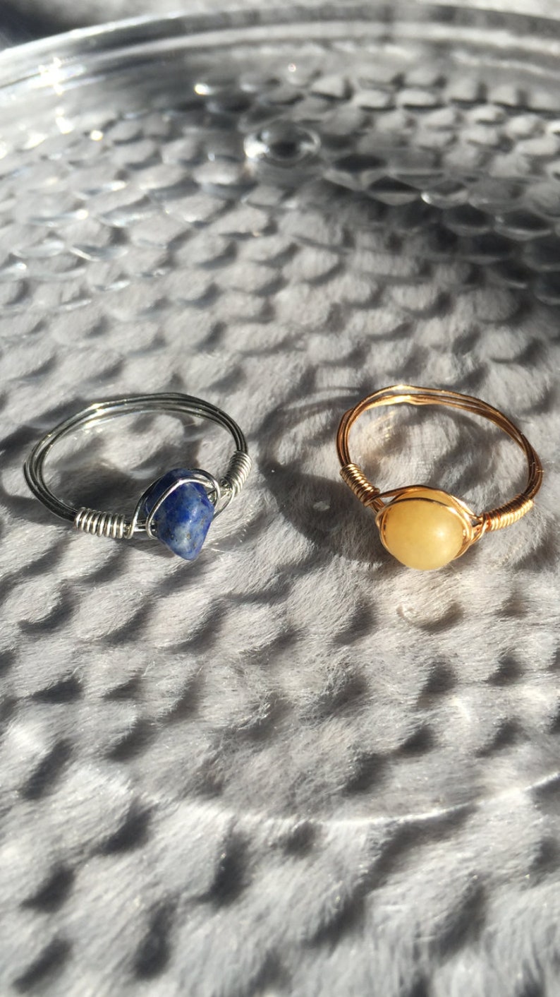 Crystal Star Wars Rings Aesthetic Squad Rings Star Wars Round Gemstone Star Wars Ring Wire Wrapped Stone Rings Friendship Rings