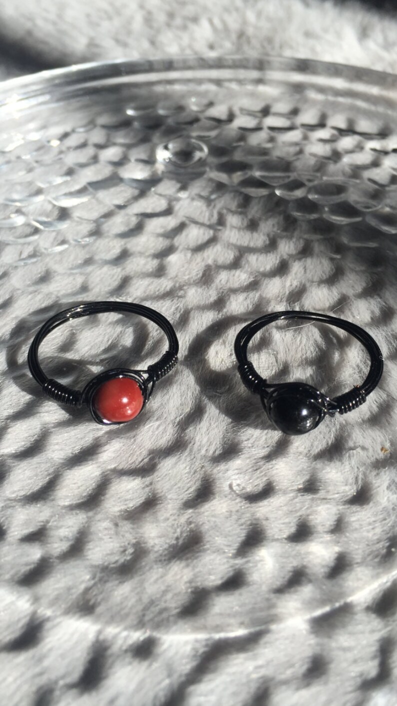 Crystal Star Wars Rings Aesthetic Squad Rings Star Wars Round Gemstone Star Wars Ring Wire Wrapped Stone Rings Friendship Rings